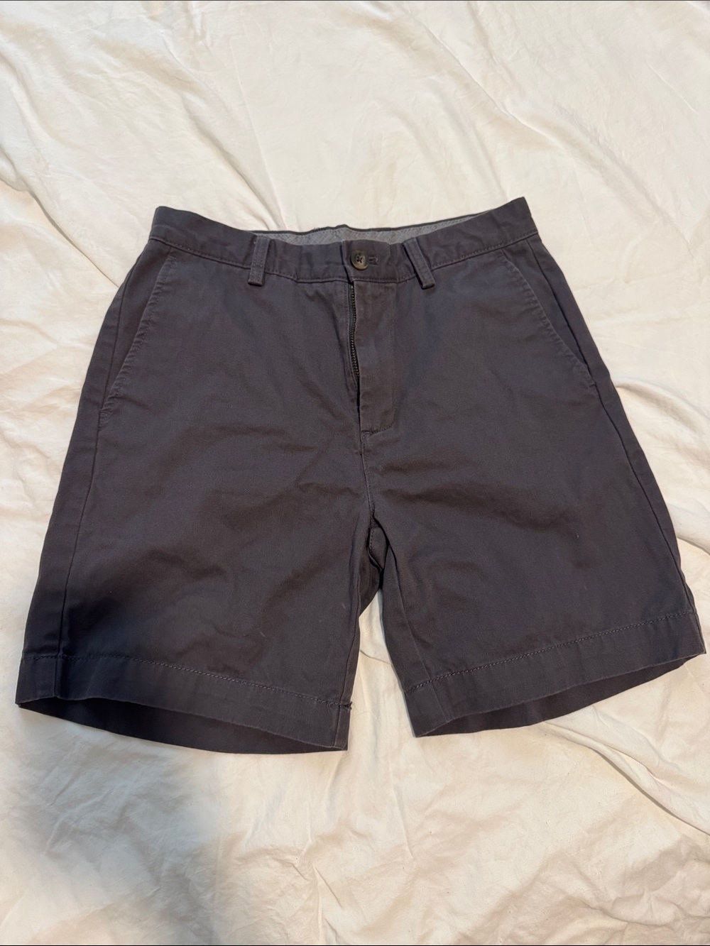 Men's Flat Front Cotton Shorts in Dark Navy